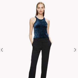 Theory Velour Velvet Racerback Tank, Blue Teal, Style #H0626505, Size S